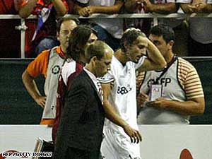 Sevilla defender Antonio Puerta walks out of the field during his  last Spanish League soccer match 